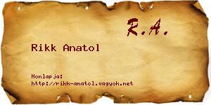 Rikk Anatol névjegykártya